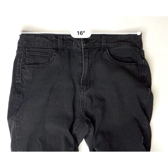 No Boundaries Juniors Mid Rise Bootcut Dark Wash Black Stretch Jeans 15 Casual - Picture 4 of 10